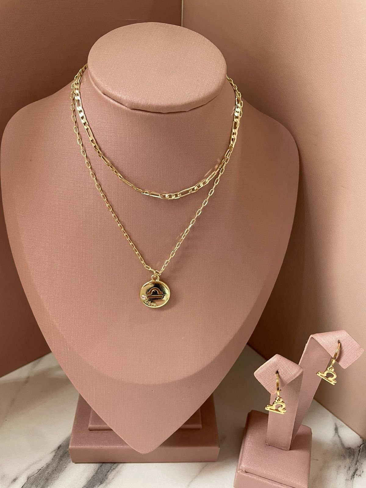 Mix Colar Signo Libra Ouro 18k - Imagem 2