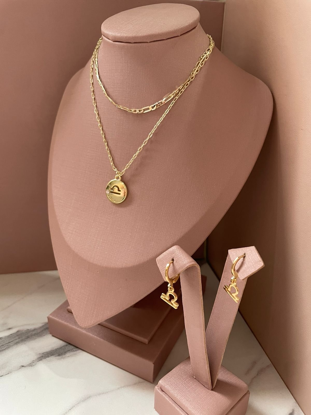 Mix Colar Signo Libra Ouro 18k - Imagem 3