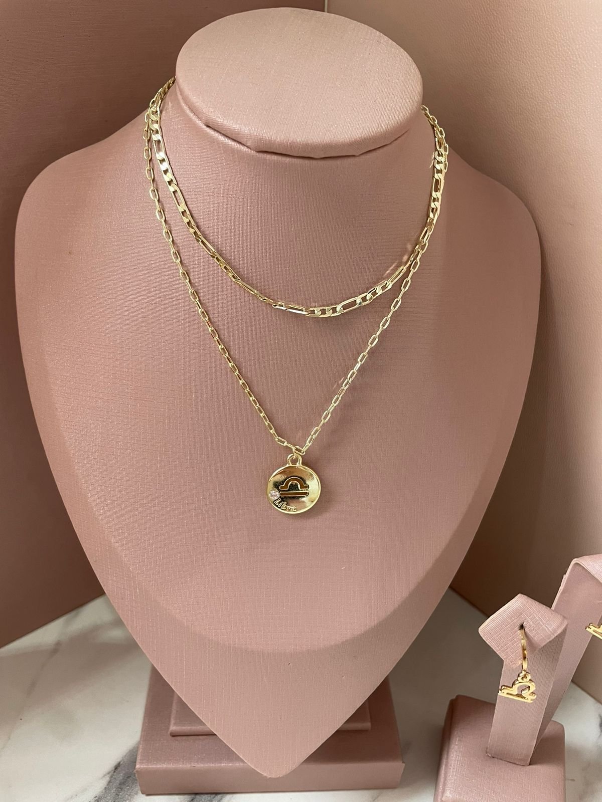 Mix Colar Signo Libra Ouro 18k - Imagem 4