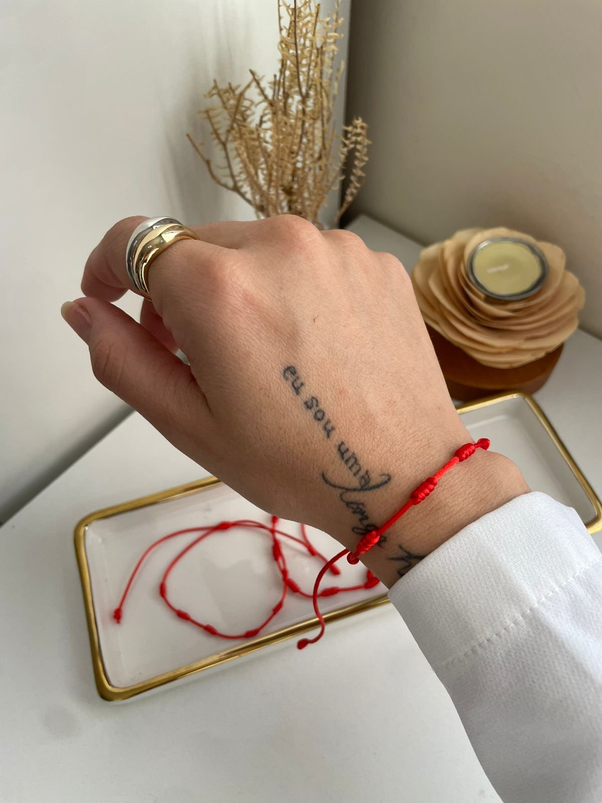 pulseira 7 nó da sorte proteção vermelha - Imagem 3