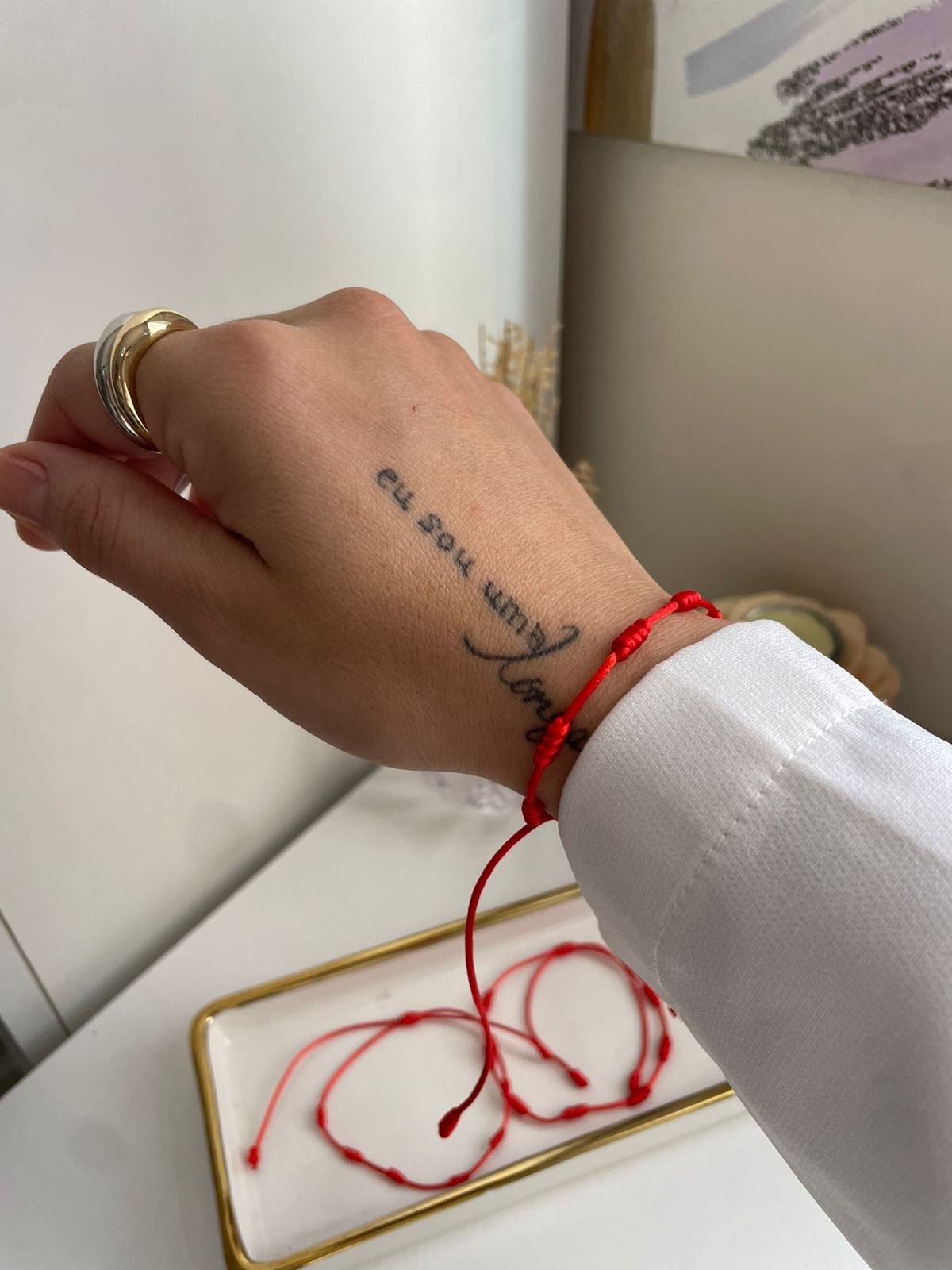 pulseira 7 nó da sorte proteção vermelha - Imagem 2