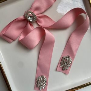 Laço personalizados zircônia  rosa